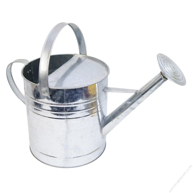 metallic watering can