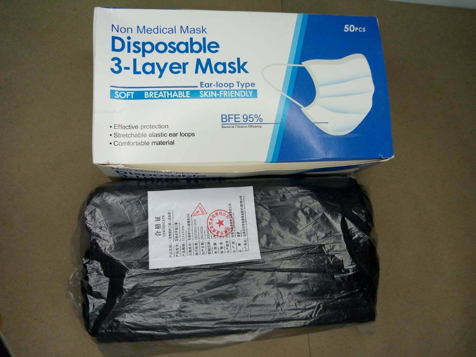 Non Medical Mask - Black (50pcs)