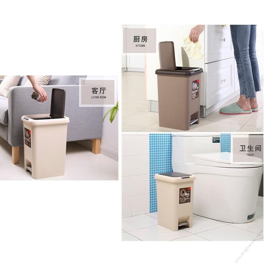 get 2 in 1 Pedal Push Dustbins