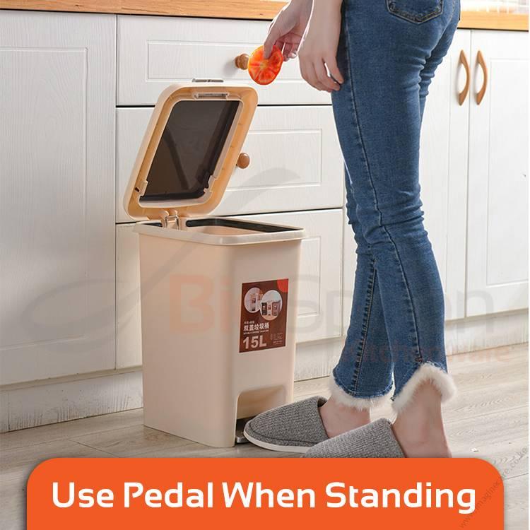 2 in 1 Pedal Push Dustbin 2