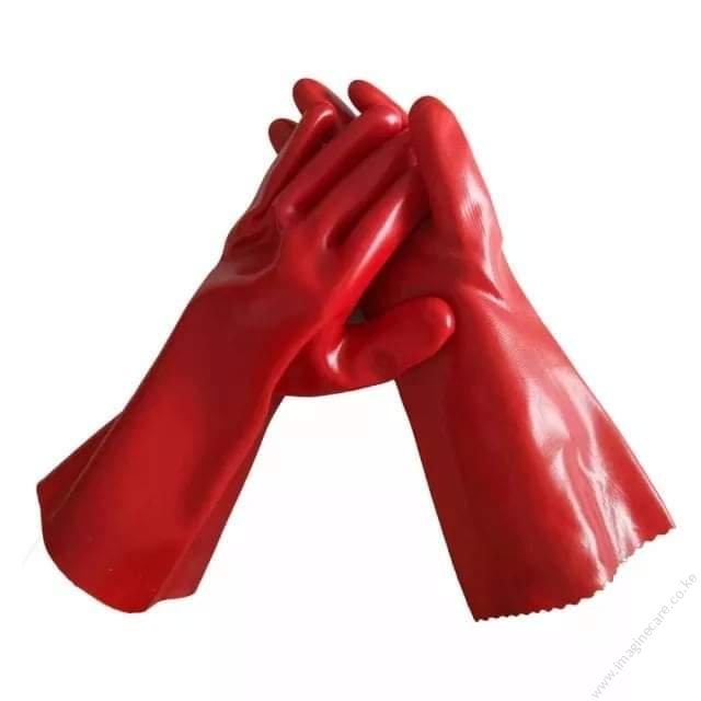PVC Chemical Gloves (Red) - Image 3