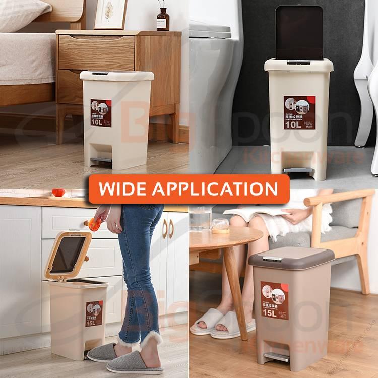 buy 2 in 1 Pedal Push Dustbin 4