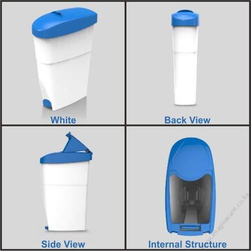 Sanitary Bin White & Blue Pedal - 18ltr - Image 4