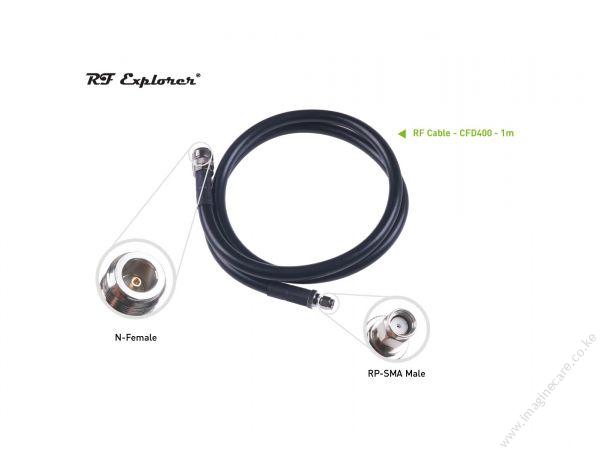 RF Cable; N Female to RP-SMA Male-CFD400-Black-1m - Image 6