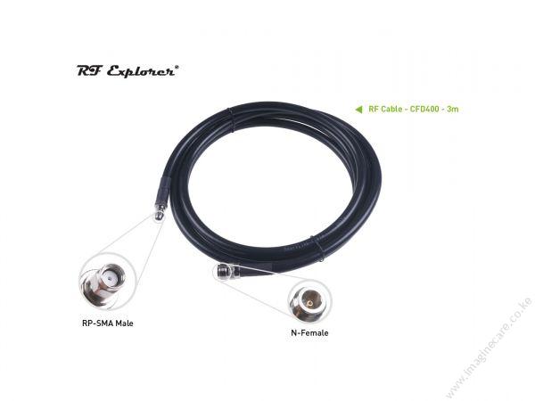 RF Cable; N Female to RP-SMA Male-CFD400-Black-3m - Image 6
