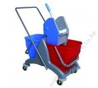 Twin Trolley Cleaning, Double Caster, With Double Buckets