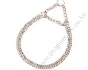2-Row Choke Chain Slip Collar, Chrome Plated