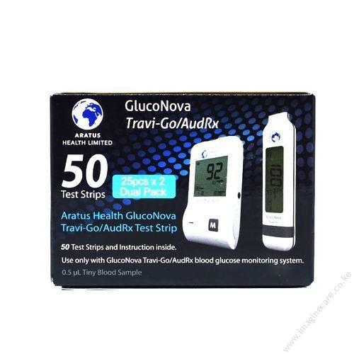 Gluconova Travi-Go Blood Sugar Monitor + 50 Strips