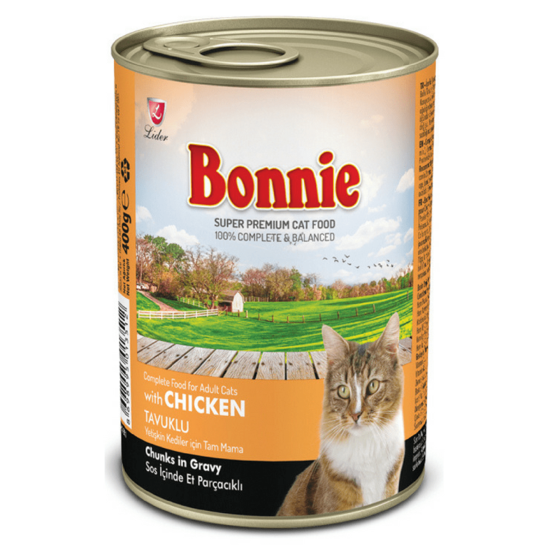 Buy Bonnie Adult Cat Food Canned – Chicken Chunks in Gravy 0.4kg ...
