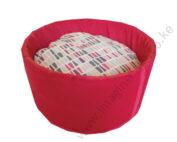 Circular and fluffy cat bed – red 1pc