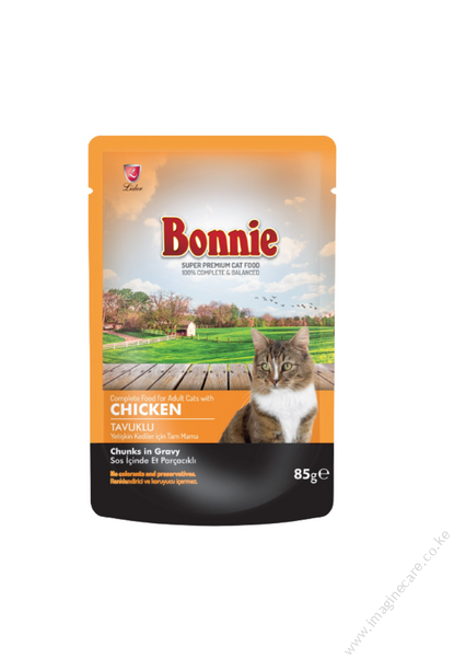 .Bonnie Adult Cat Food Pouch – Chicken Chucks in Gravy