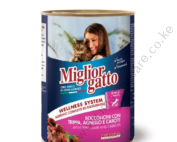Migliorgatto Bocconcini Adult Cat Food Small Chunks With Tripe, Lamb And Carrots