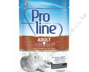 Proline Adult Cat Food Pouch – Beef Chunks in Jelly 0.1KG