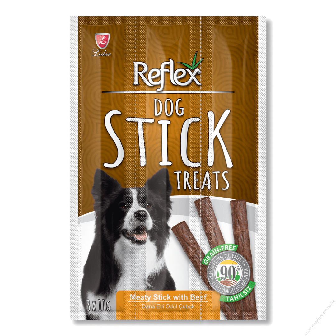 Reflex Dog Treats – Stick Treats, Grain Free Beef (3 Sticks x 11g)