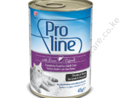Proline Adult Cat Food Canned – Fish Chunks in Jelly, fully balanced all-natural cat food with fish protein. Carefully formulated by cat/dog nutritionists to meet the nutritional requirements of all adult cats.