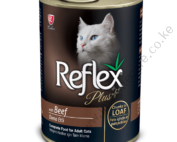 Reflex Plus Adult Cat Food Canned – Beef Chunks In Loaf Pate 0.4kg