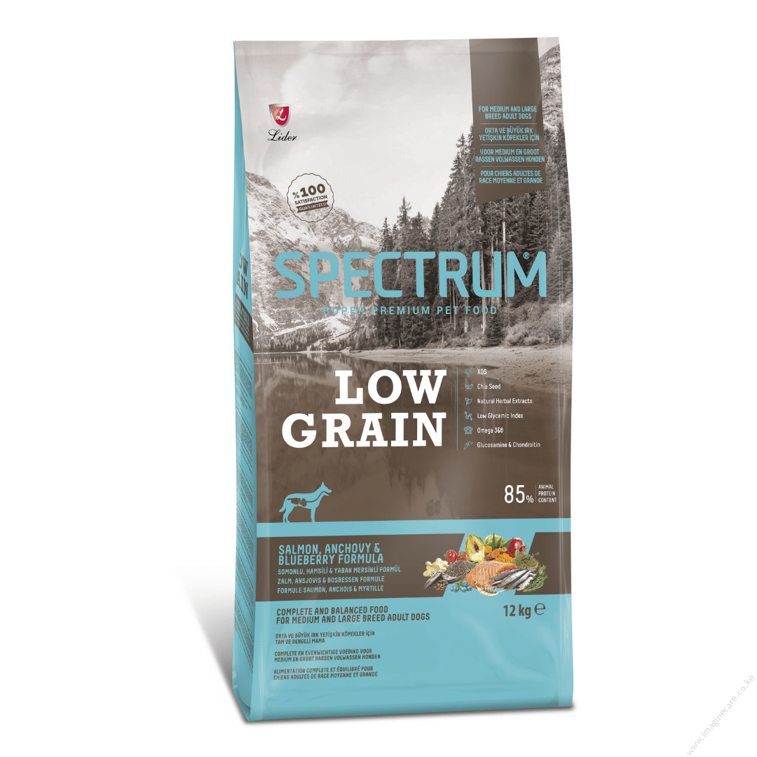 Spectrum Low Grain Salmon & Anchovy For Medium And Large Breed Adult Dogs