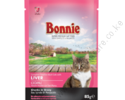 Bonnie Adult Cat Food Pouch – Liver Chunks in Gravy 85G