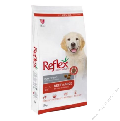 Reflex Premium Puppy Food – Beef & Rice 15kg
