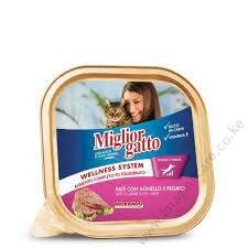 Migliorgatto Adult Cat Food Alutray PATE With LambAND Liver