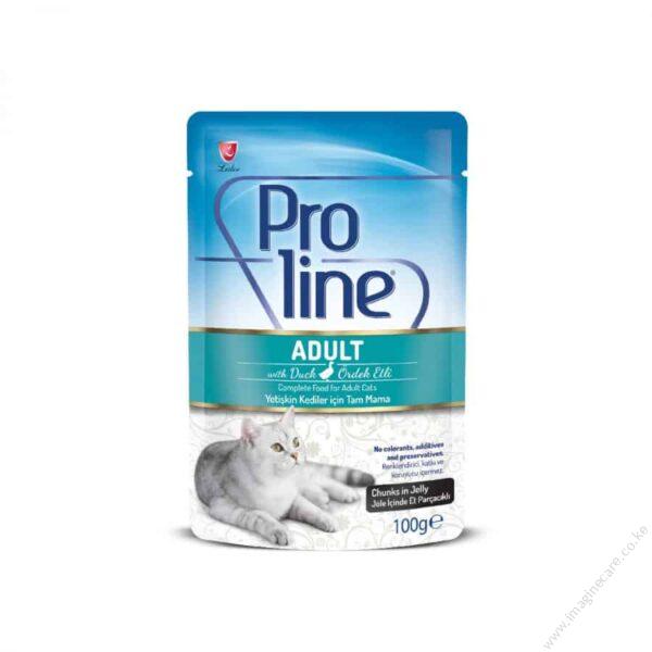 PROLINE Adult Cat Food Pouch ? Duck Chunks IN Jelly 0.1kg