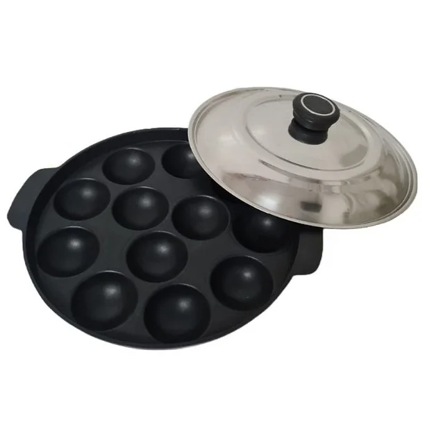 Buy Non-Stick Appam Patra (12 Cavities) W/ Stainless Steel Lid (Aristo ...