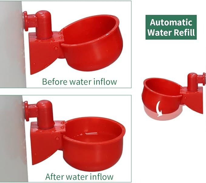 Automatic Poultry Drinker Cups for Hens, Ducks, Quails, Pigeons / Self-Refilling Water Dispenser / Bee Waterer, Bee Watering Station - Image 5