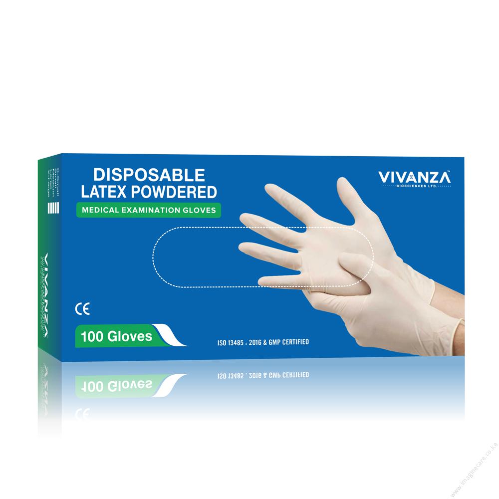 Latex Powdered Examination Gloves Medium