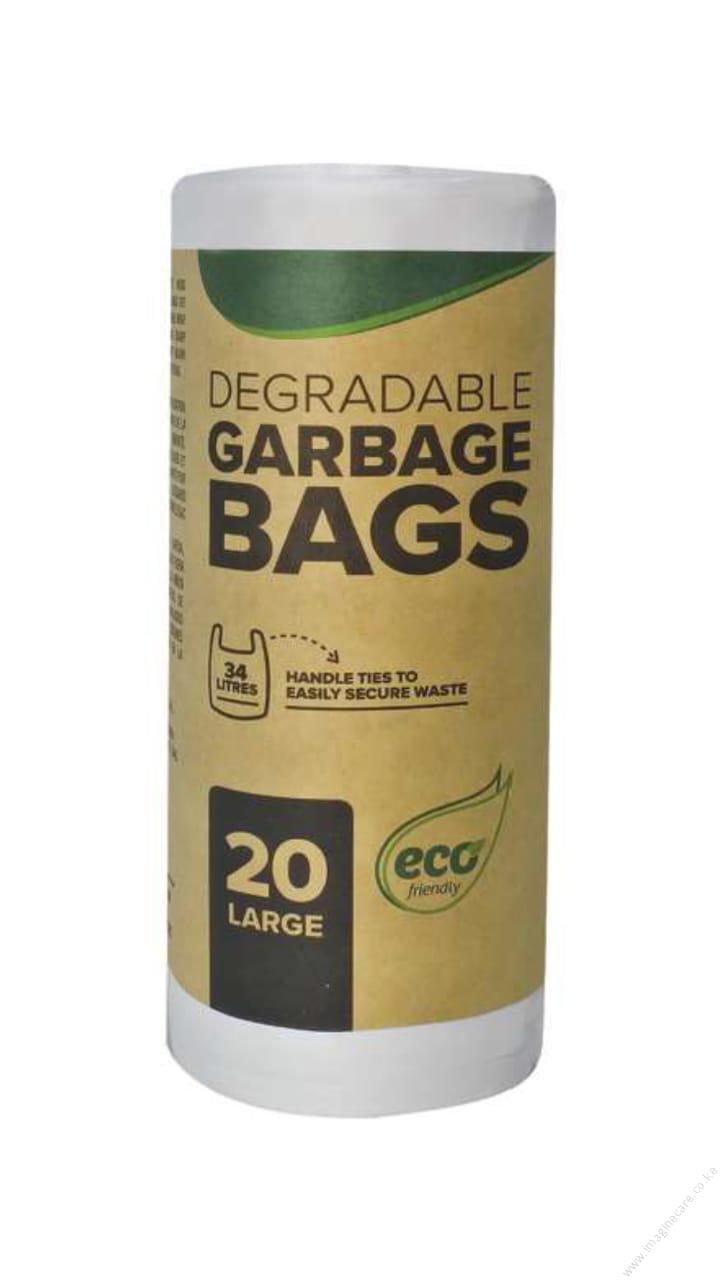 Degradable Garbage Bags 20 Large White 34L