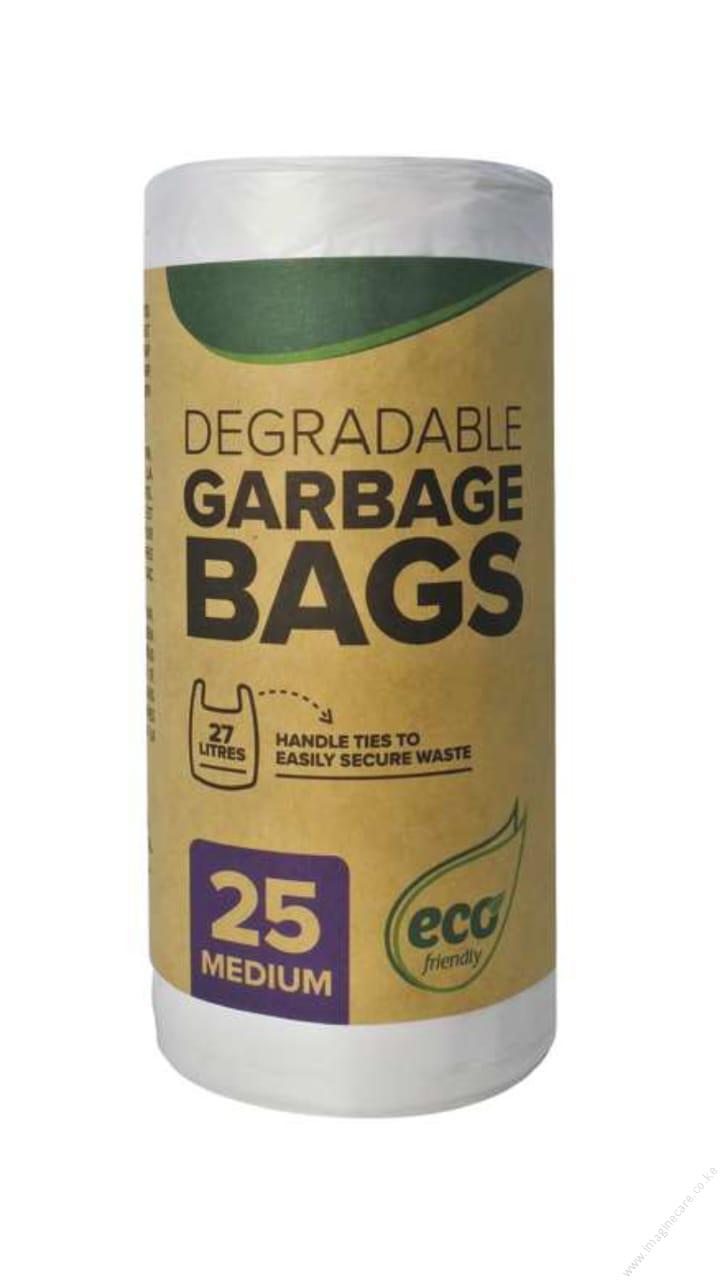 Degradable Garbage Bags 25 Medium White 27L