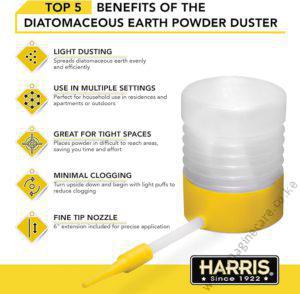 Diatomaceous Earth Powder Duster with 6 Inch Extension Nozzle for Indoor and Outdoor Use