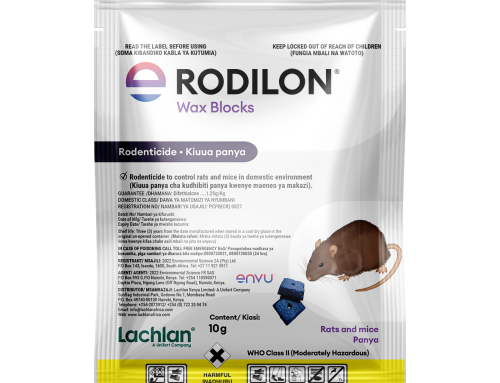 Rodilon Wax Blocks is an active rodenticide for the control of the ROOF RAT, NORWAY RAT, and HOUSE MOUSE.