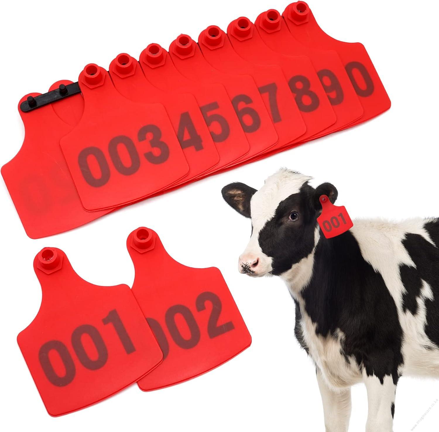 Cow Ear Tags Red 100pcs