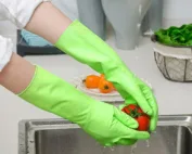 Dish Washing Cleaning Rubber Gloves Green